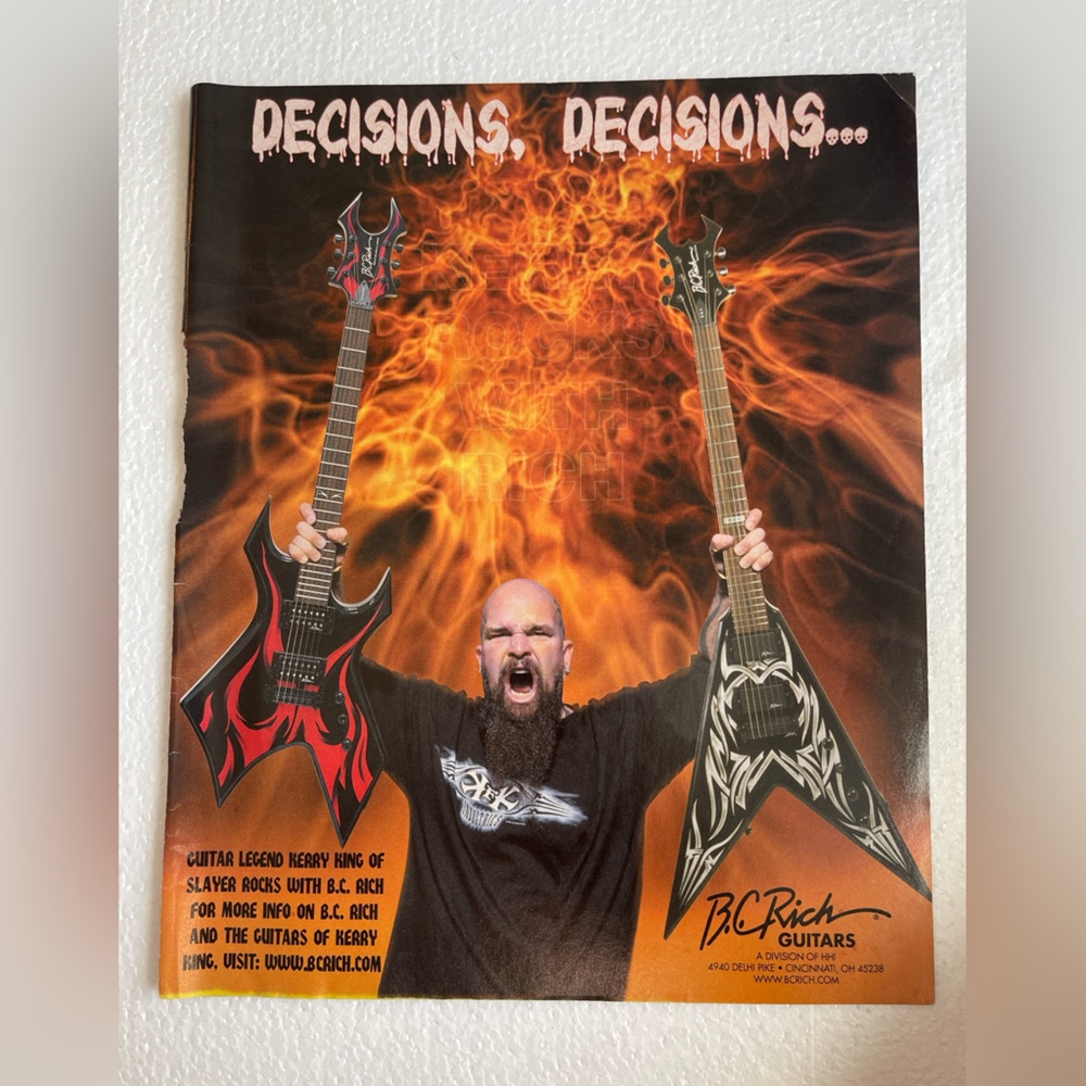 BC Rich Electric Guitars Pinup of Slayer’s Kerry King